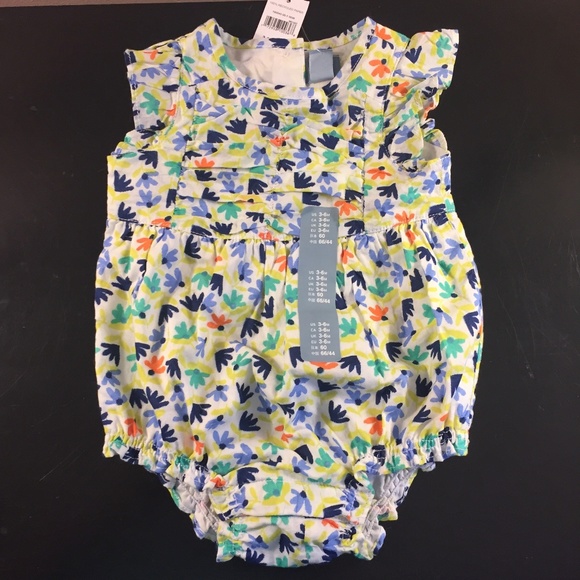 GAP Other - GAP Baby Floral Romper Pintuck 3-6M